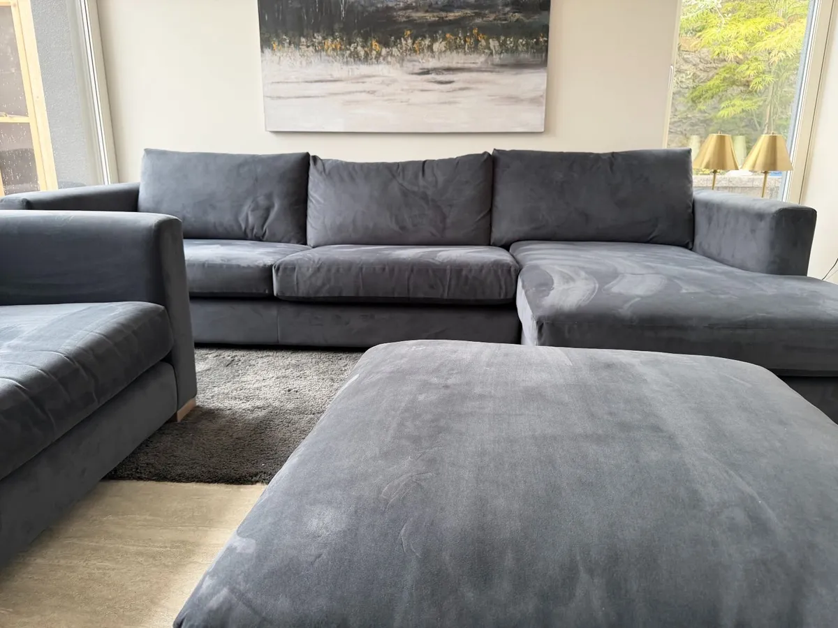 Sofa Large chaise  Chairs Footstools - Image 3