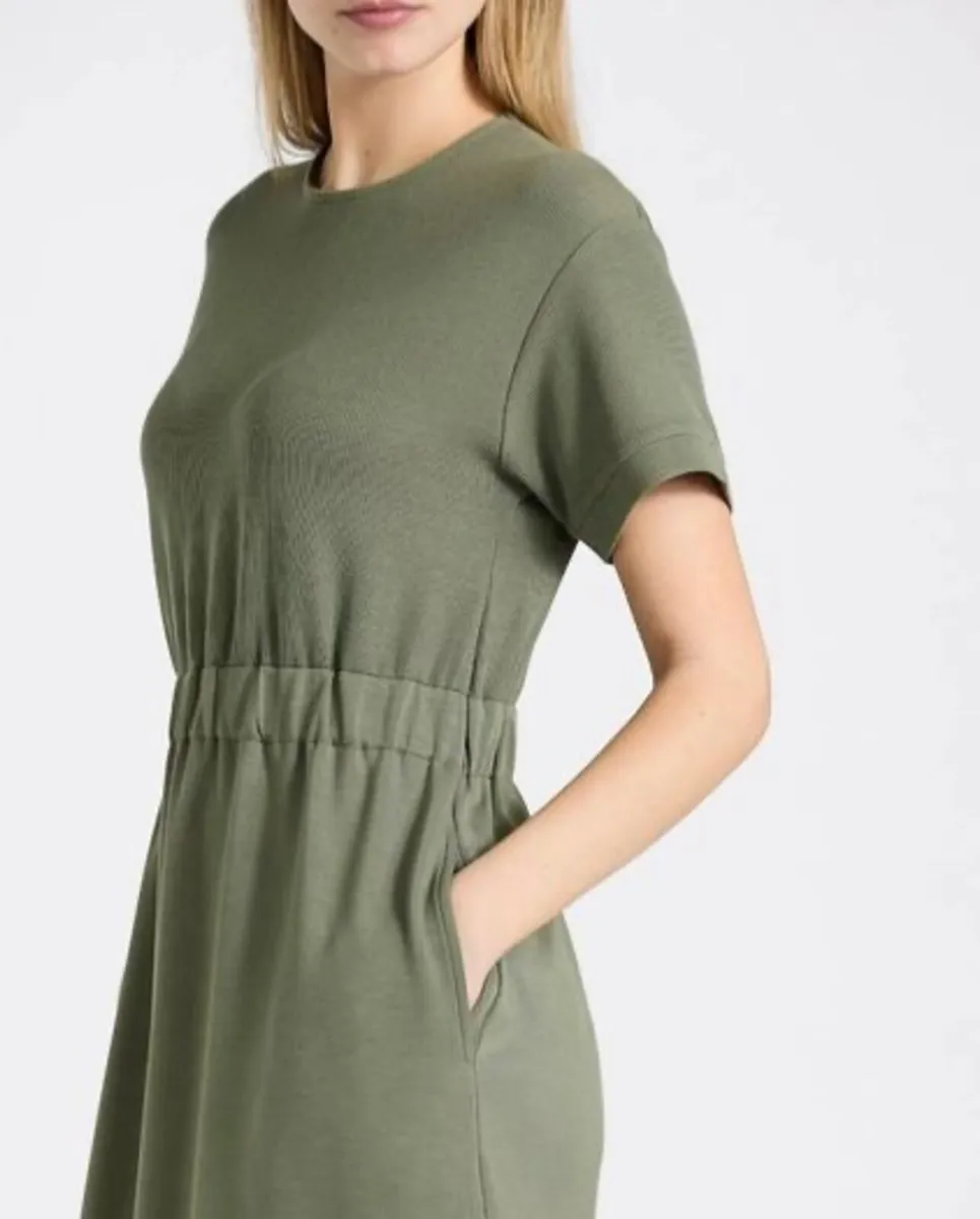 NEW Khaki Soft Rib Hybrid Dress: XSmall - Image 2