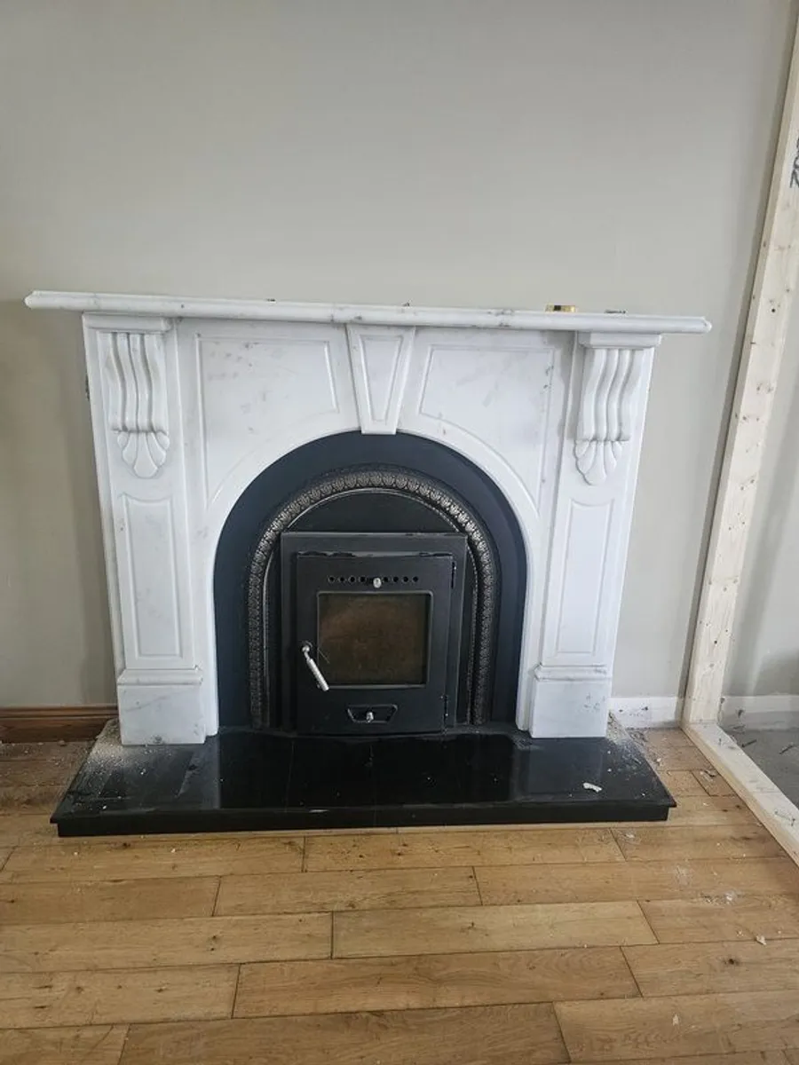Marble Fireplace with Stove - Image 1