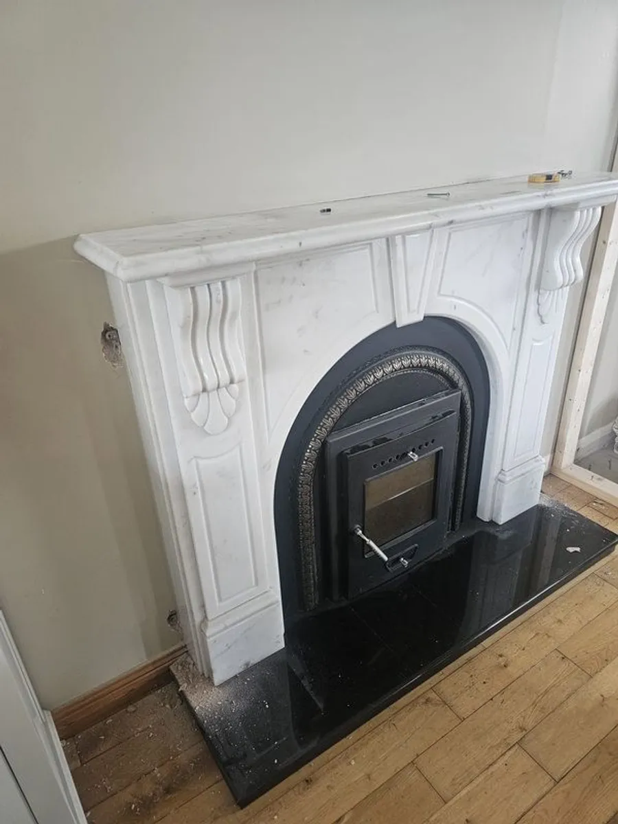 Marble Fireplace with Stove - Image 2