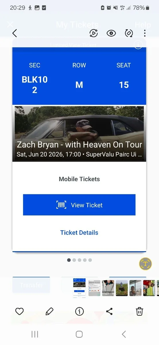 2 Zach Bryan tickets seated near stage - Image 1
