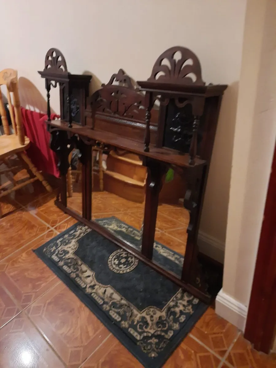 Antique overmantel - Image 3