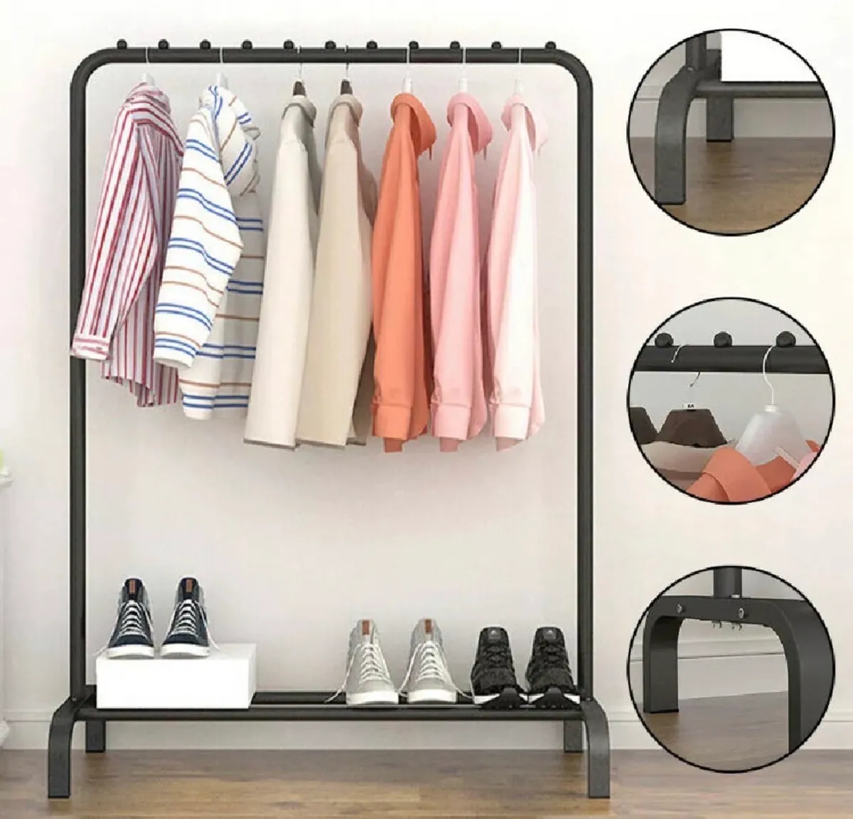 New Metal Clothes Rail with Shelf - Image 3