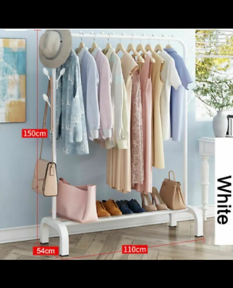 Metal Clothes Rail Rack with Shelf NEW - Image 4