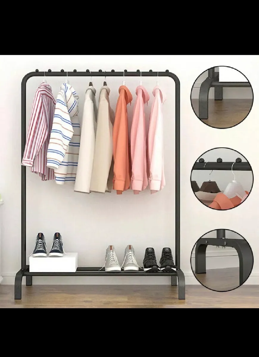 New Metal Clothes Rail with Shelf - Image 2