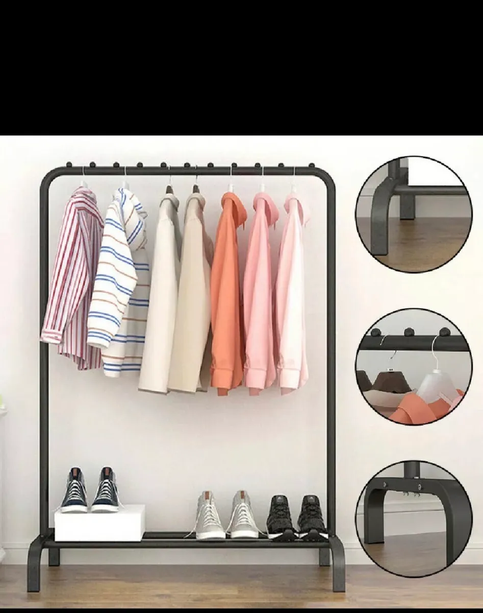 New Metal Clothes Rail with Shelf - Image 1