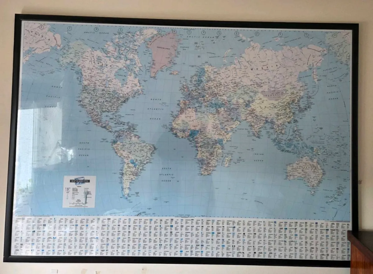 World Map Framed - Image 1