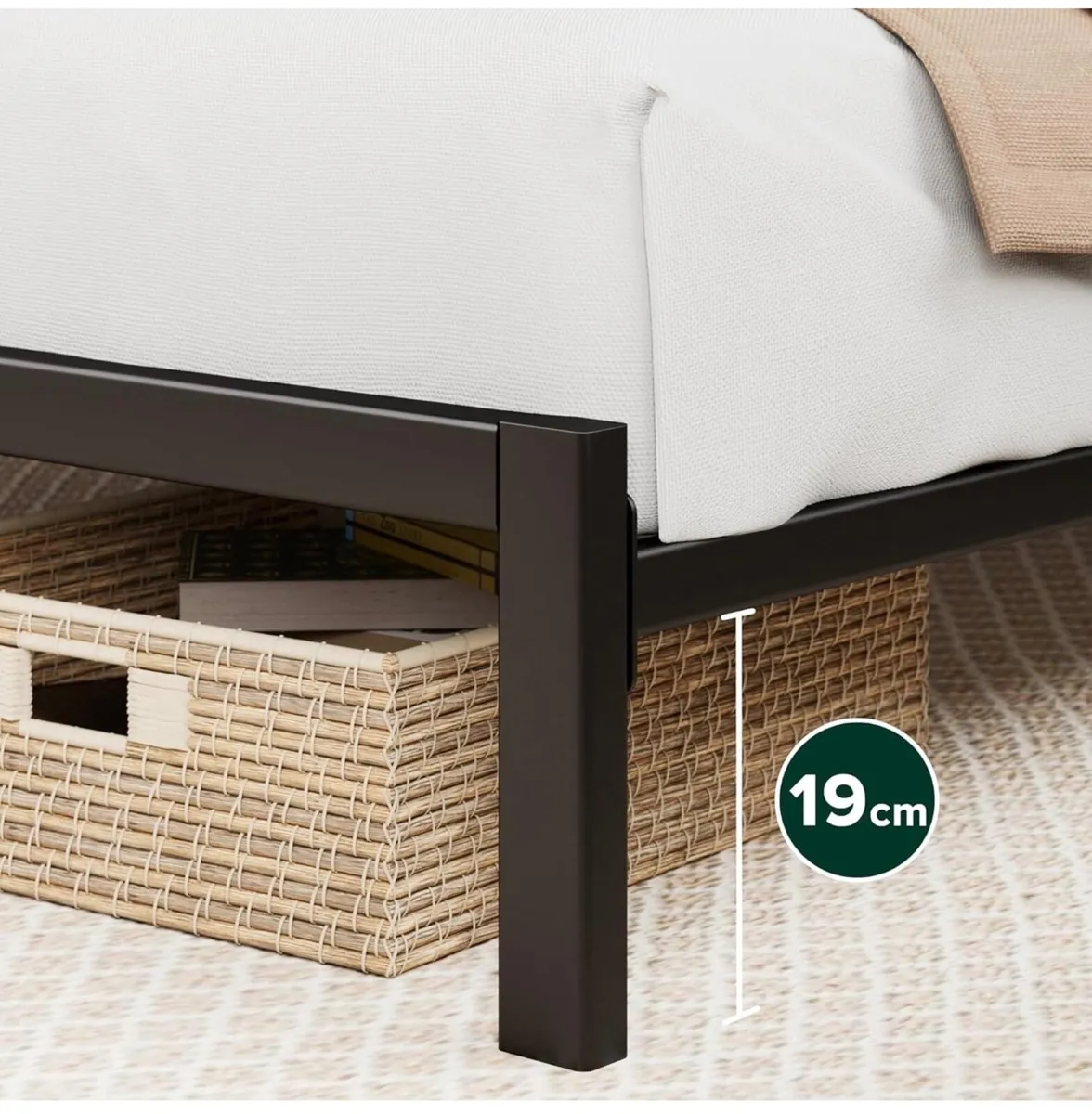 Double Bed Frame with Headboard (135 x 190 cm) – B - Image 3