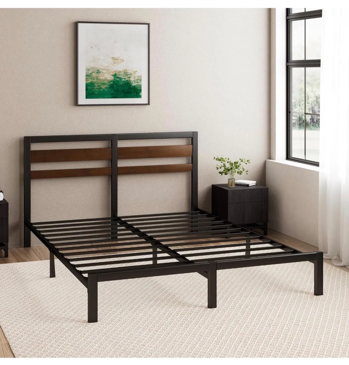Double Bed Frame with Headboard (135 x 190 cm) – B - Image 2
