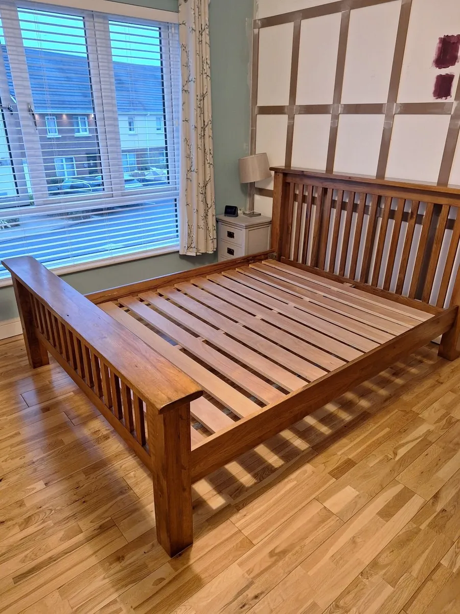 King size wooden bed frame - Image 1