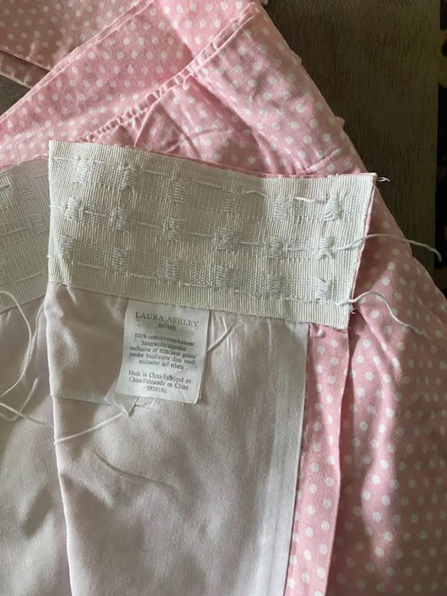 Laura Ashley Pink Gingham Curtains - Image 2