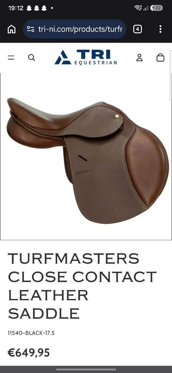 Black Close Contact Saddle - Image 1