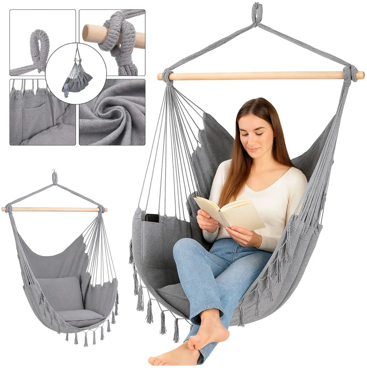 Hammock Swing Hanging Chair Garden Home - Image 2