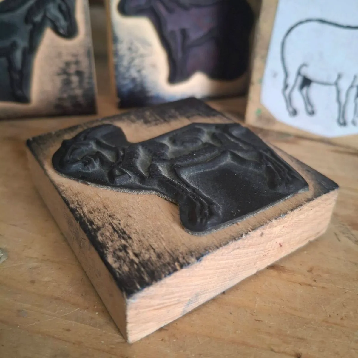 1970s French Farm Printing Blocks - Image 4
