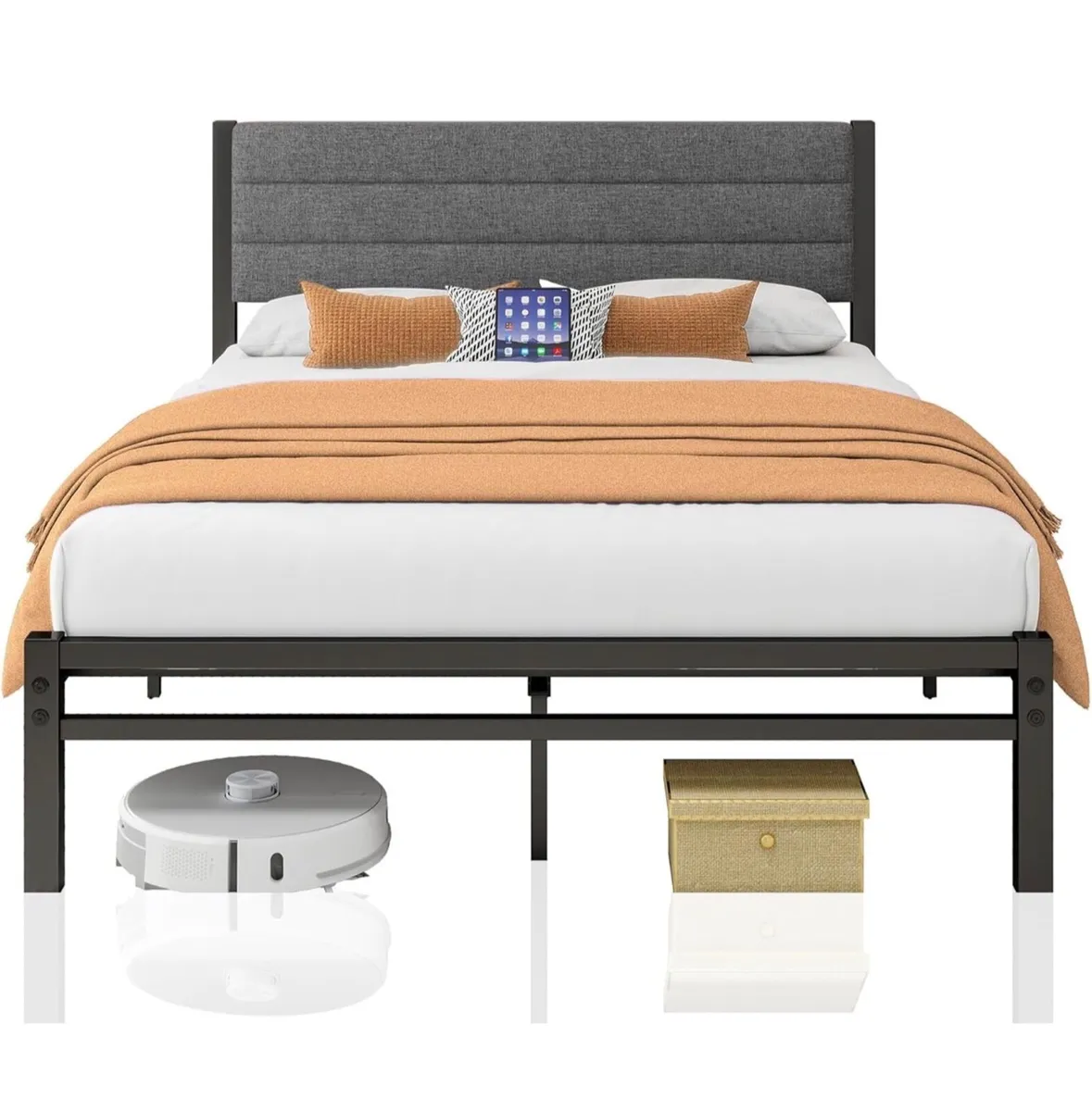 Double Bed Frame with Storage 4ft6 Upholstered Bed - Image 4