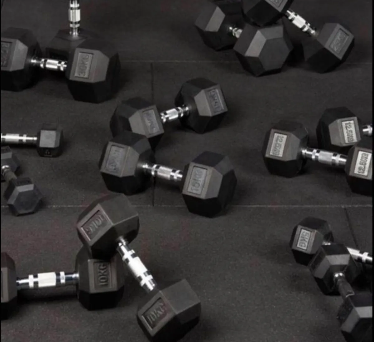 Hex Dumbbells 2.5kg - 25kg + storage rack (new) - Image 2