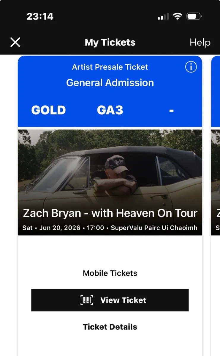 Zach Bryan Premium Tickets - Image 1
