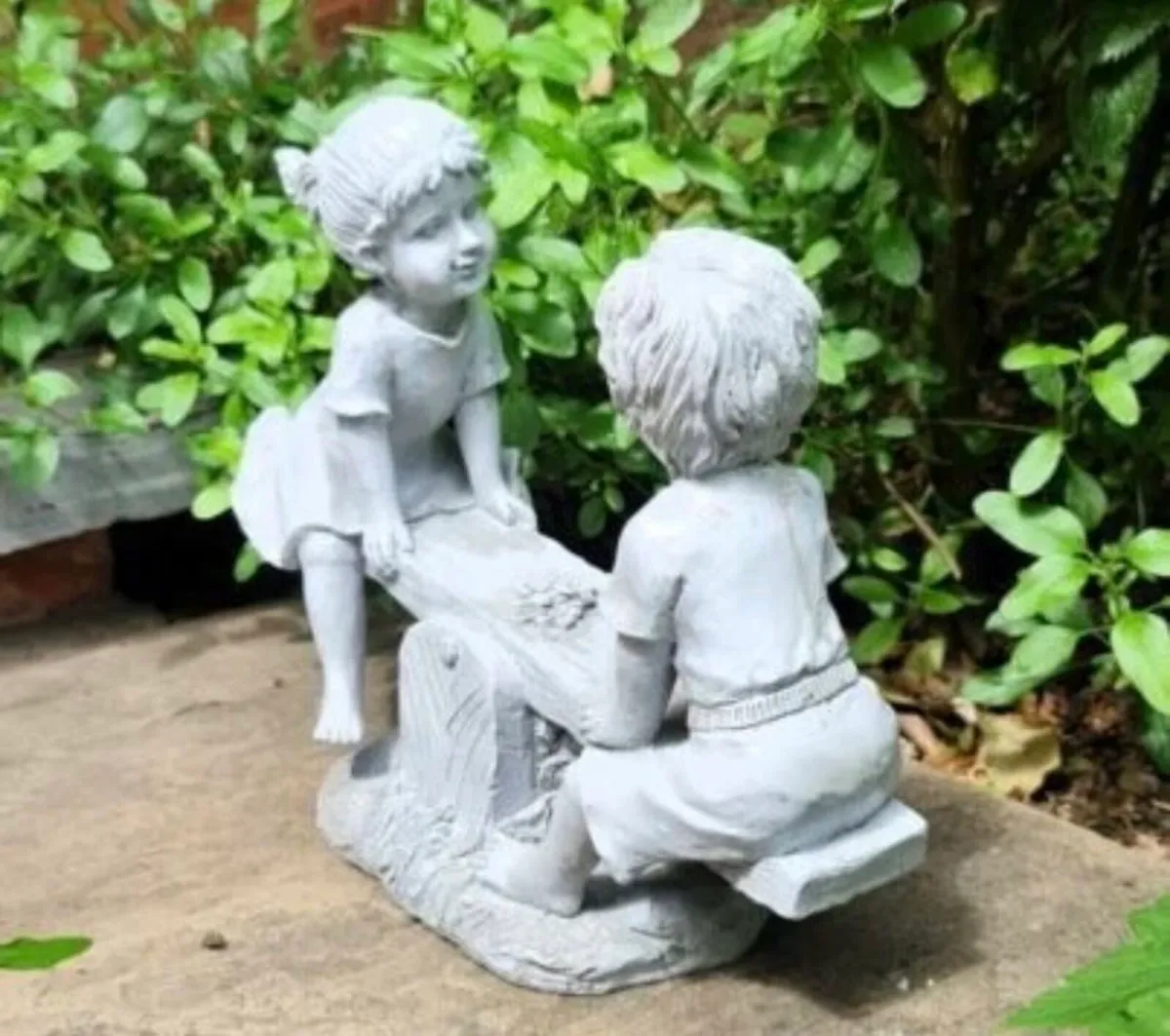 NEW Garden Ornament Boy and Girl Seesaw - Image 2
