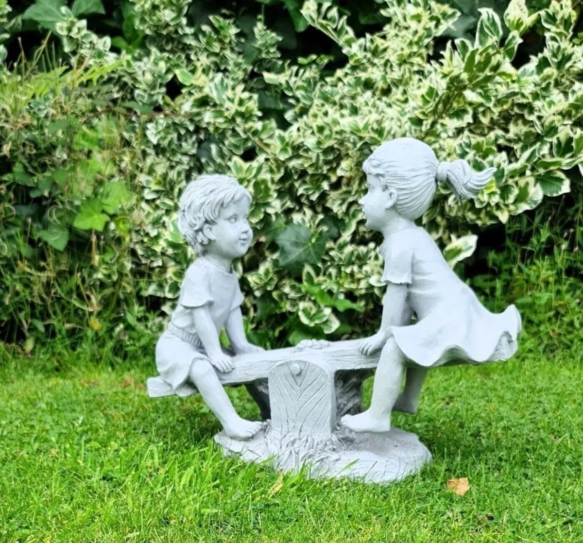 Boy and Girl Seesaw Garden Ornament NEW - Image 2