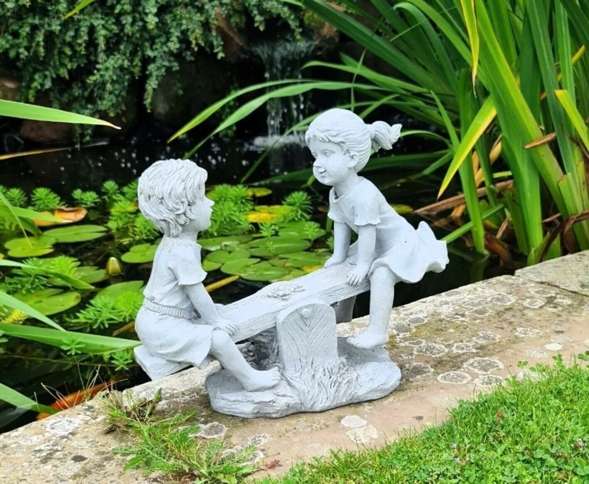 Boy and Girl Seesaw Garden Ornament NEW - Image 3