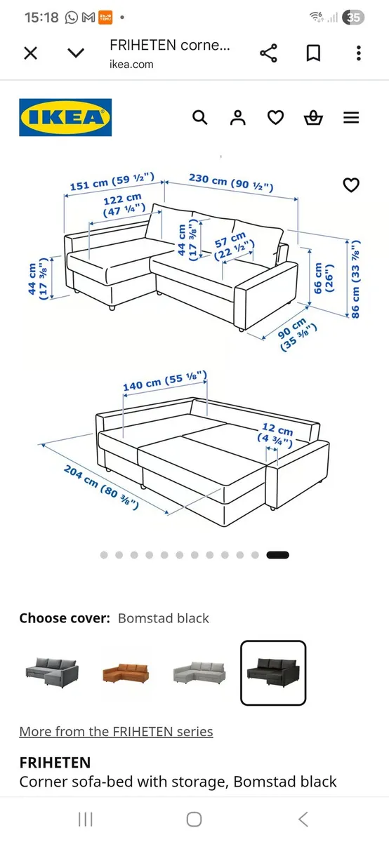 Leather corner sofa  bed with a storage - Image 4