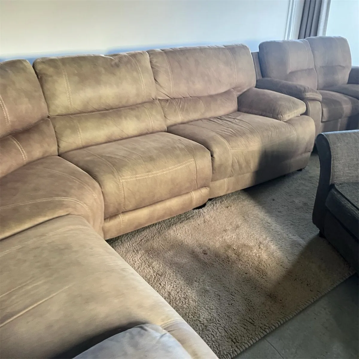 Beige corner recliner with matching 2 seater couch - Image 1