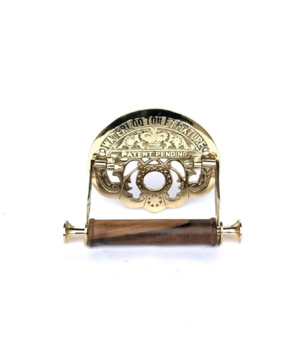 NEW Solid Brass Toilet Roll Holder Antique Style - Image 3