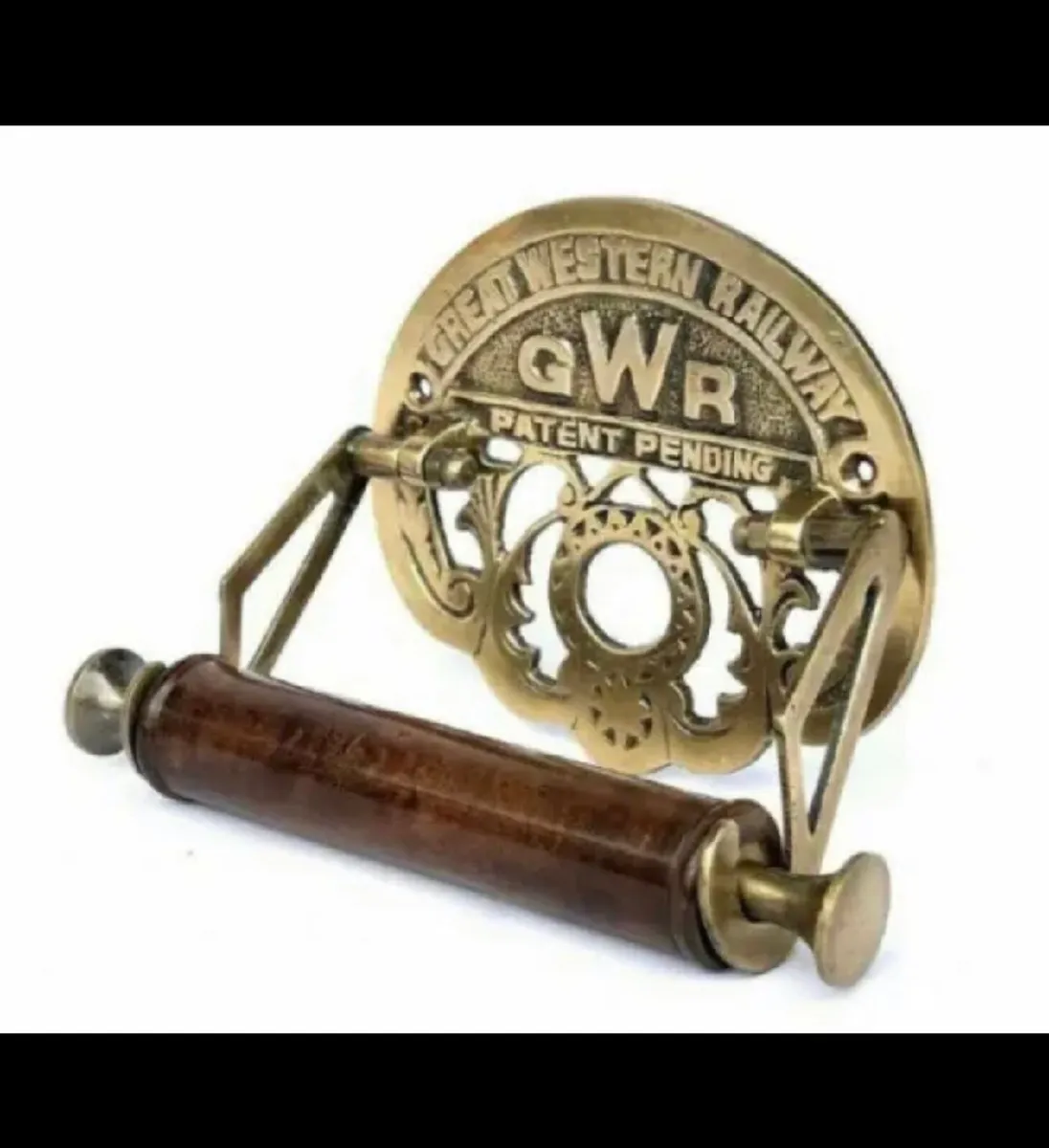 Antique Style Brass Toilet Roll Holder NEW - Image 3