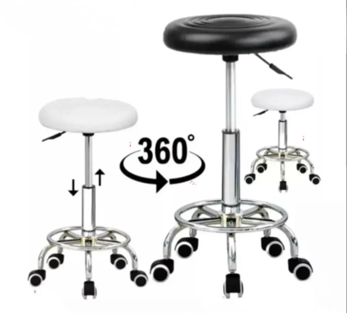 NEW Salon Stool Adjustable Swivel Chair on Wheels - Image 2