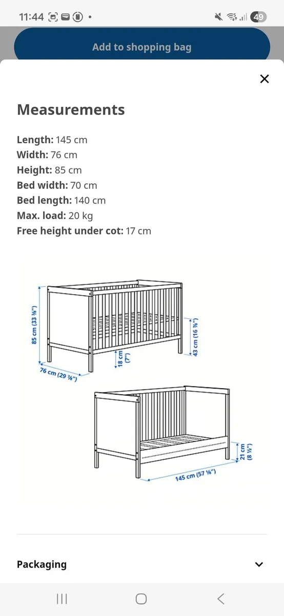 IKEA | Cot ***Collection Only*** - Image 2