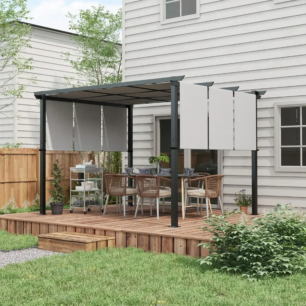 Pergola with 3 sliding canopies 3.5L x 3l x 2.35H - Image 1