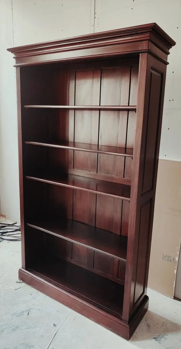 Solid Wood Open Shelving Unit in Mahogany Finish - Image 2
