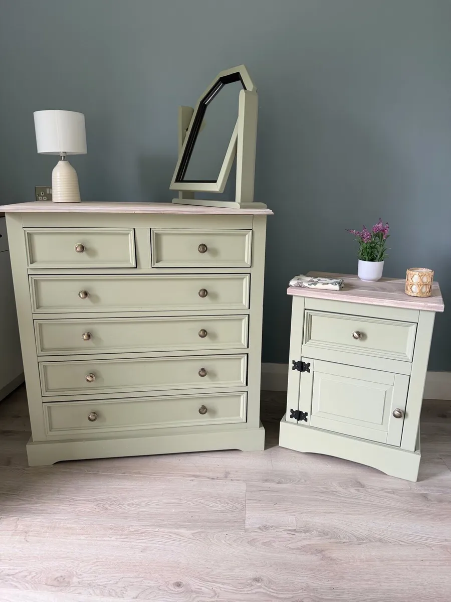 Stunning upstyled sage green bedroom set - Image 1