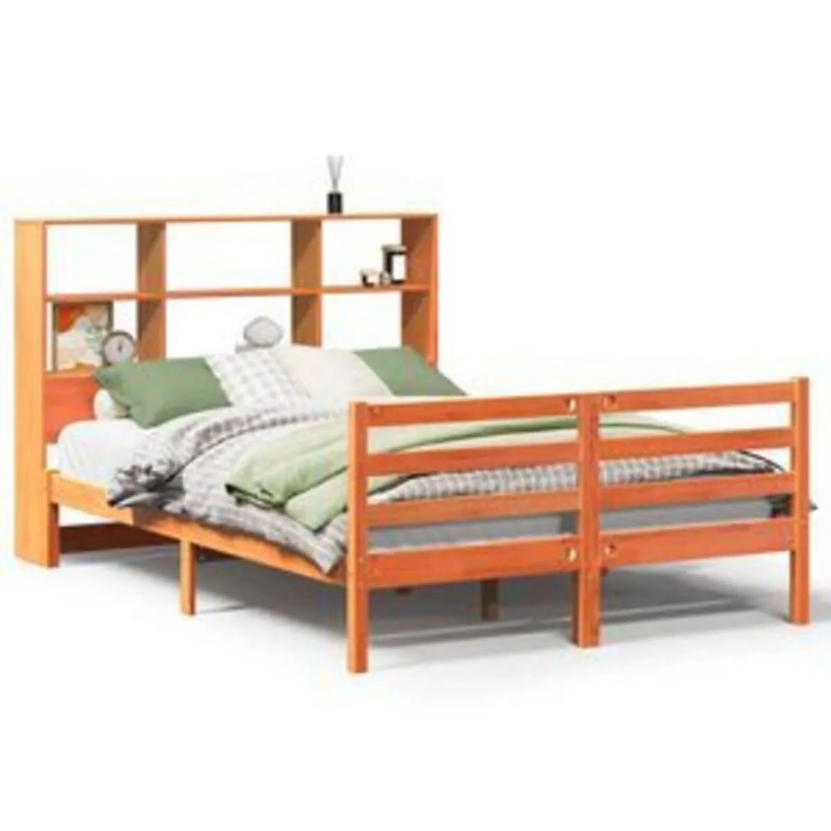 Solid Wood Bookcase Bed Frame