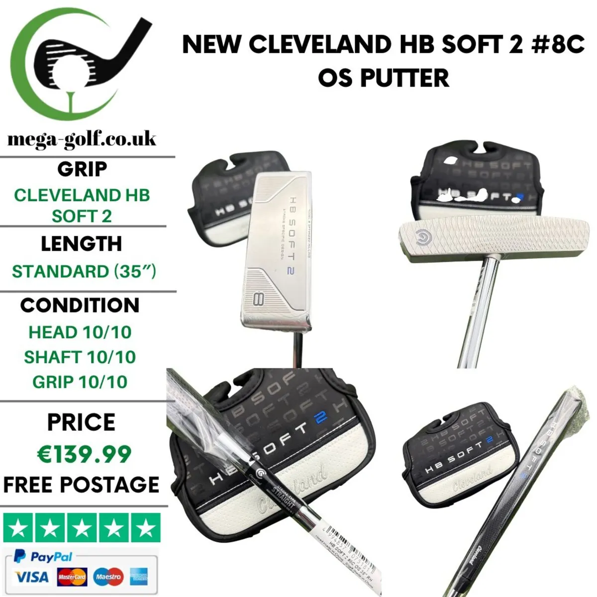 New Cleveland HB Soft 2 #8C OS Putter / 35" - Image 1