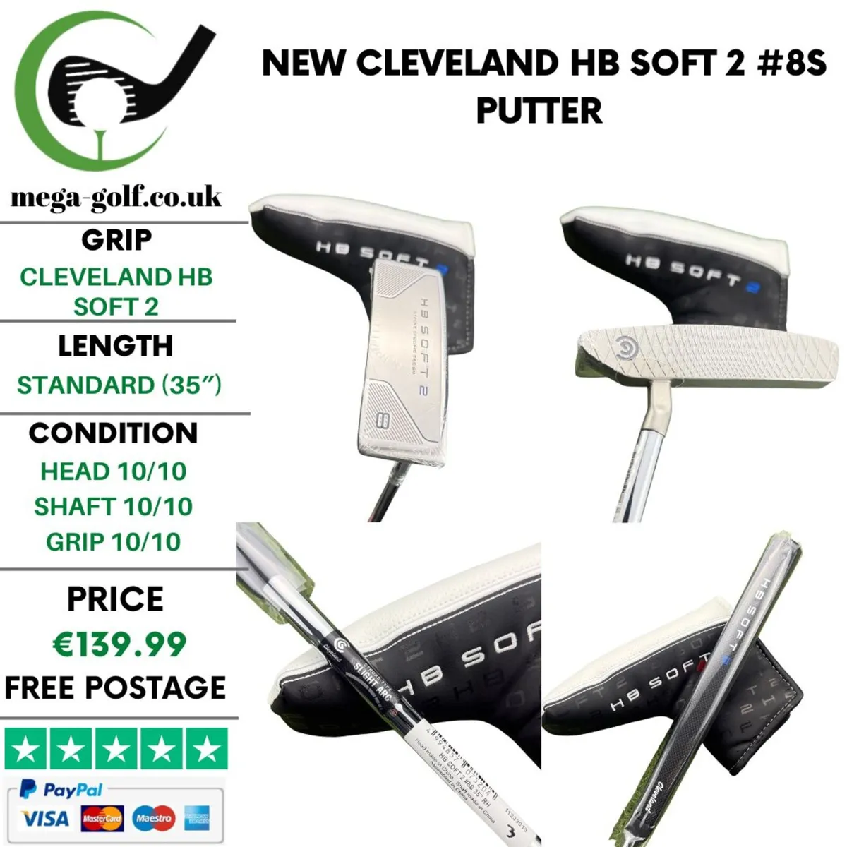 New Cleveland Hb Soft 2 #8S Putter / 35" - Image 1