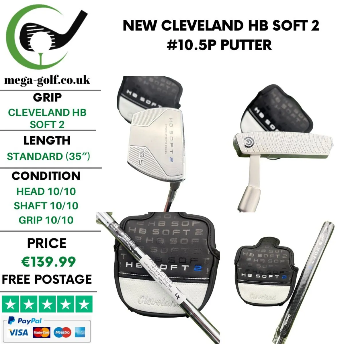 New Cleveland Hb Soft 2 #10.5P Putter / 35" - Image 1