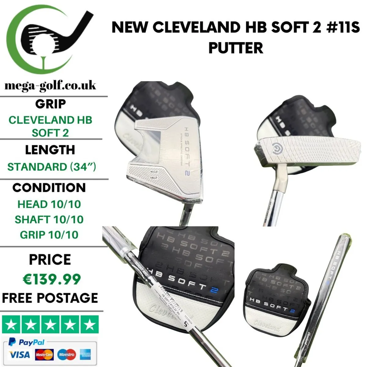 New Cleveland Hb Soft 2 #11S Putter / 34" - Image 1