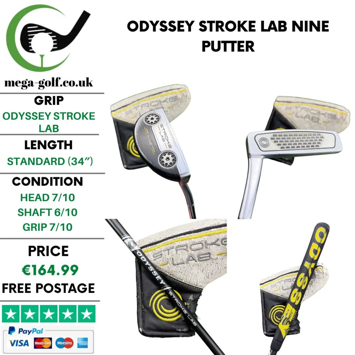 Odyssey Stroke Lab Nine Putter / 34" - Image 1