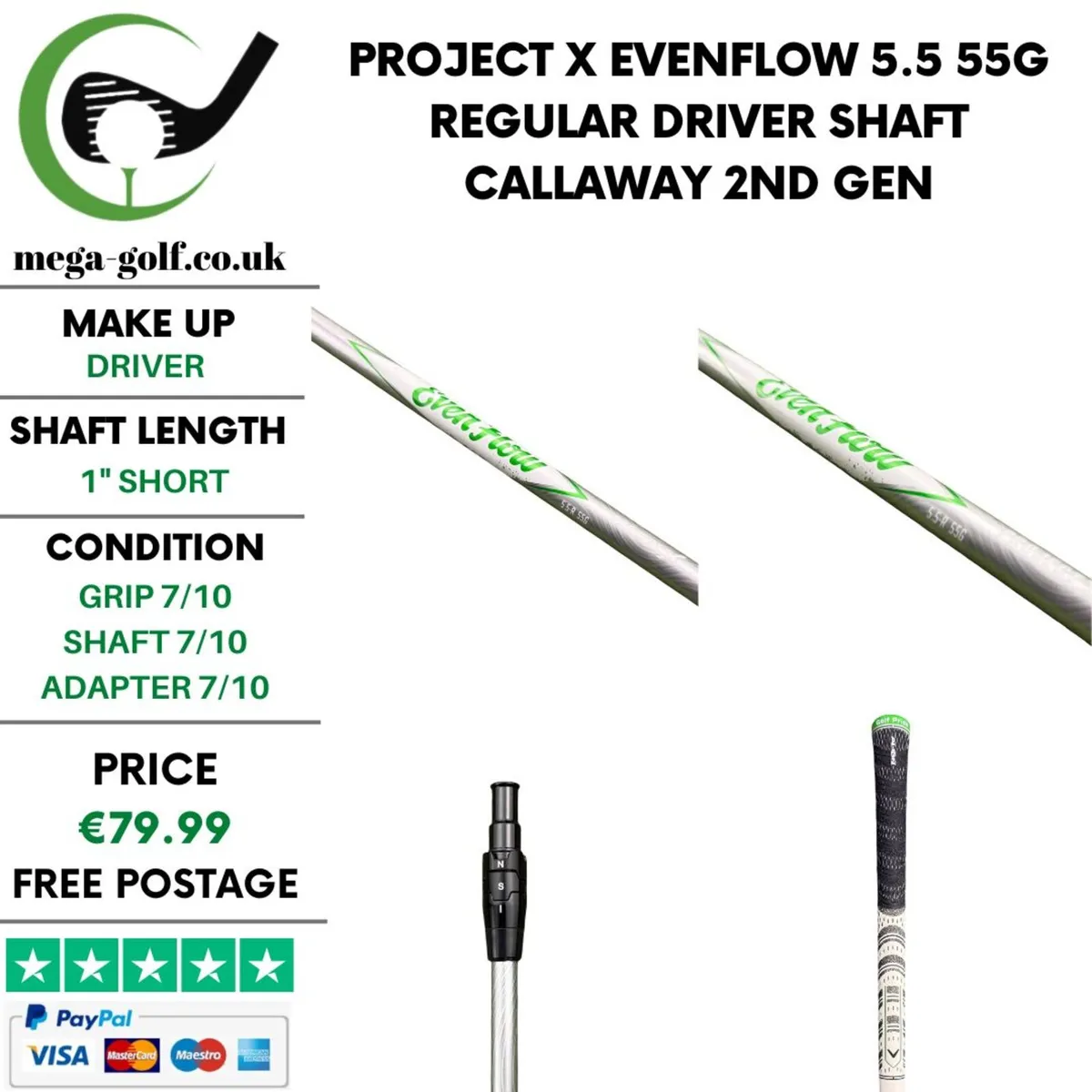 Project X Evenflow 5.5 55g Regular Driver Shaft - Image 1