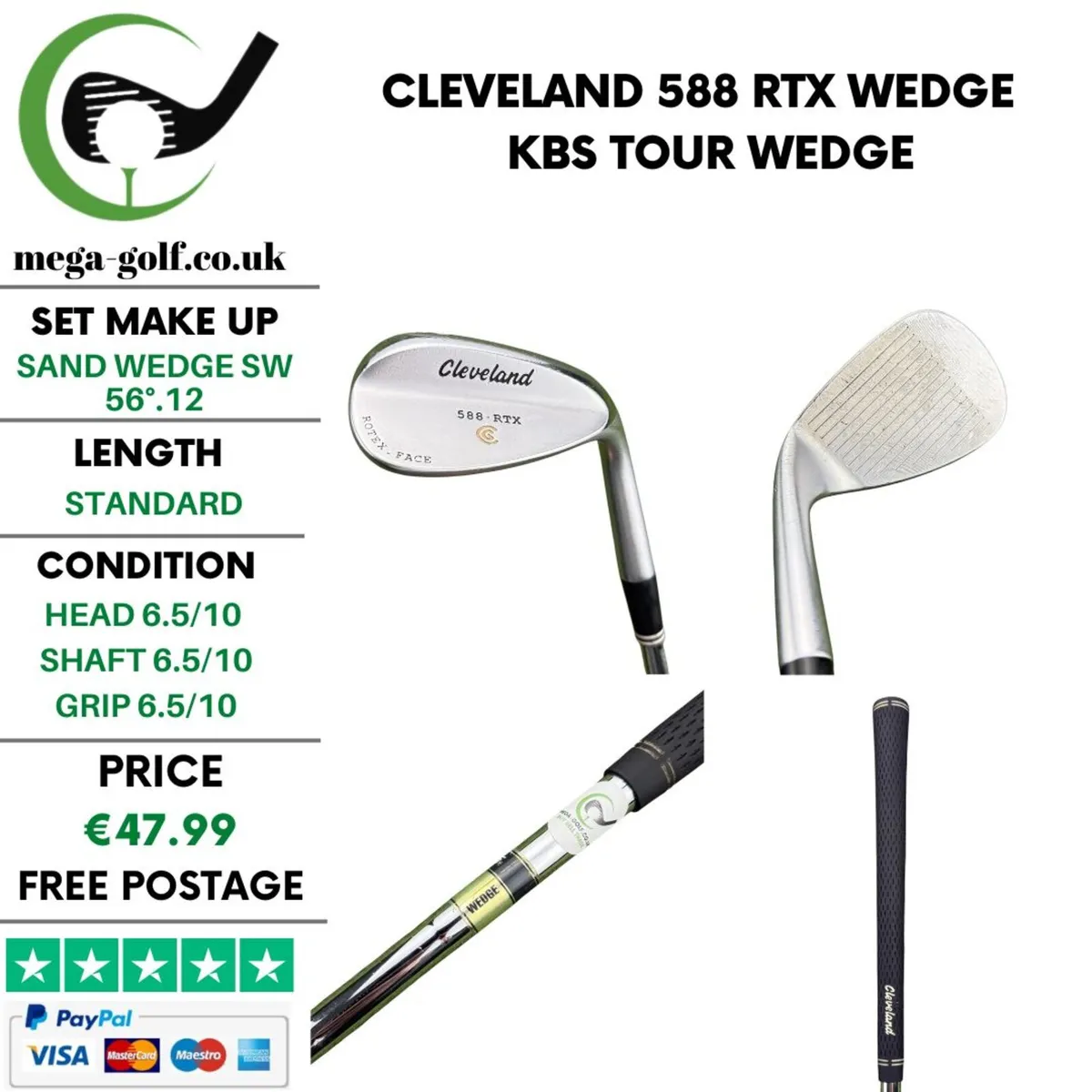 Cleveland 588 RTX Wedge Sw 56°.12 / Kbs Tour Wedge - Image 1