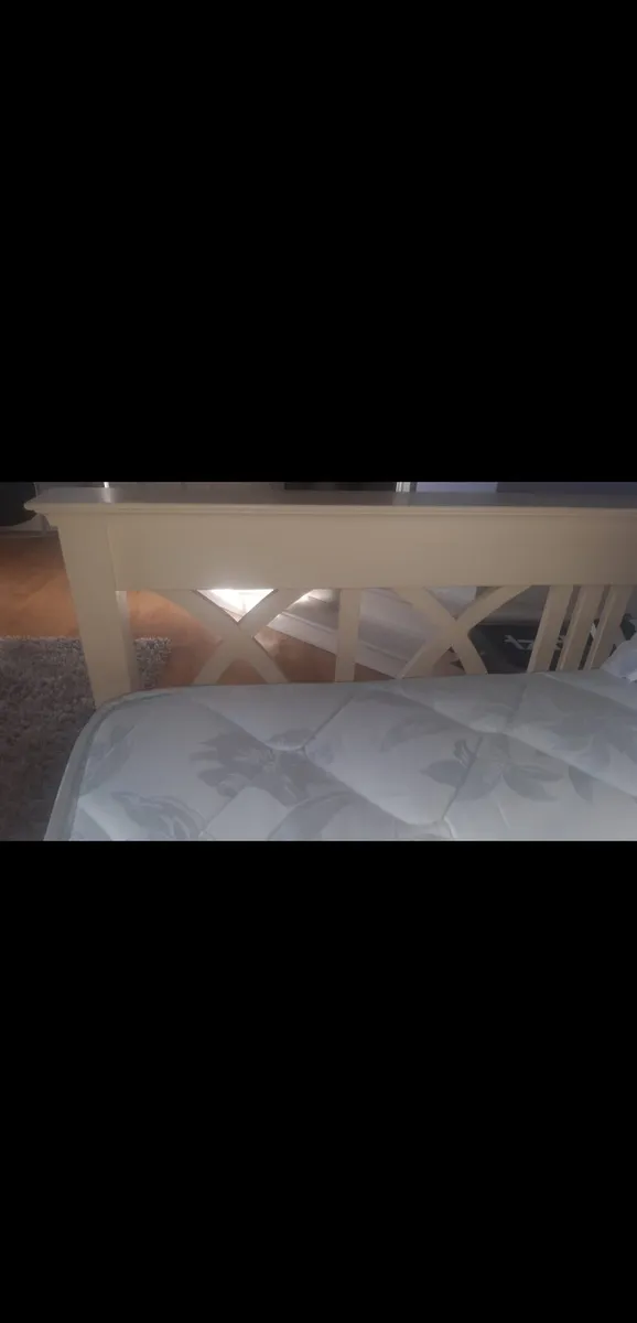 King Size Cream Bedframe C/W Mattress - Image 1