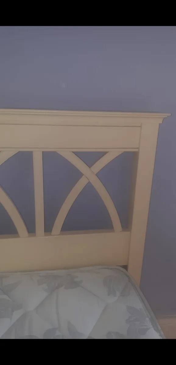King Size Cream Bedframe C/W Mattress - Image 4