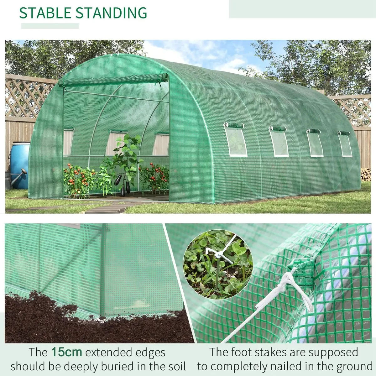 Large Walk in Polytunnel Greenhouse - Image 4