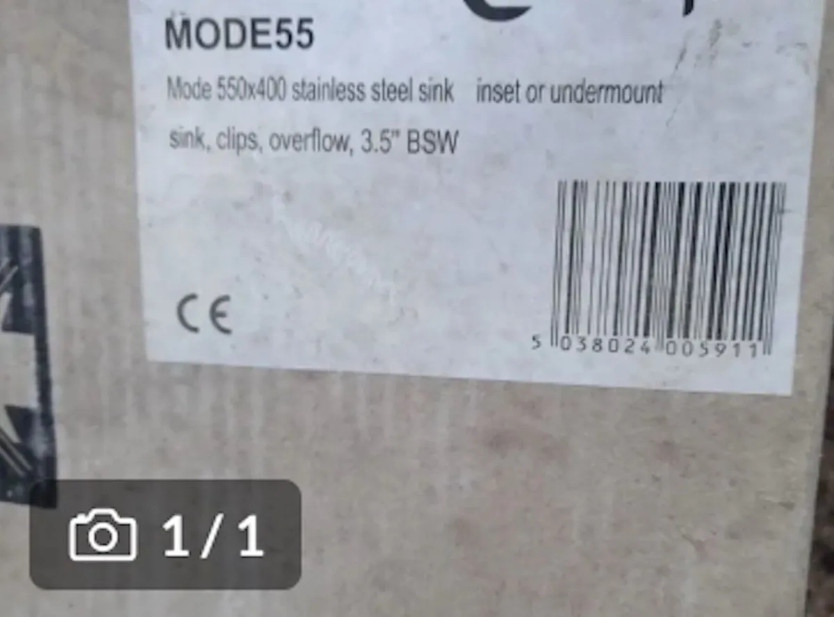 New undermount sink in original packaging - Image 1