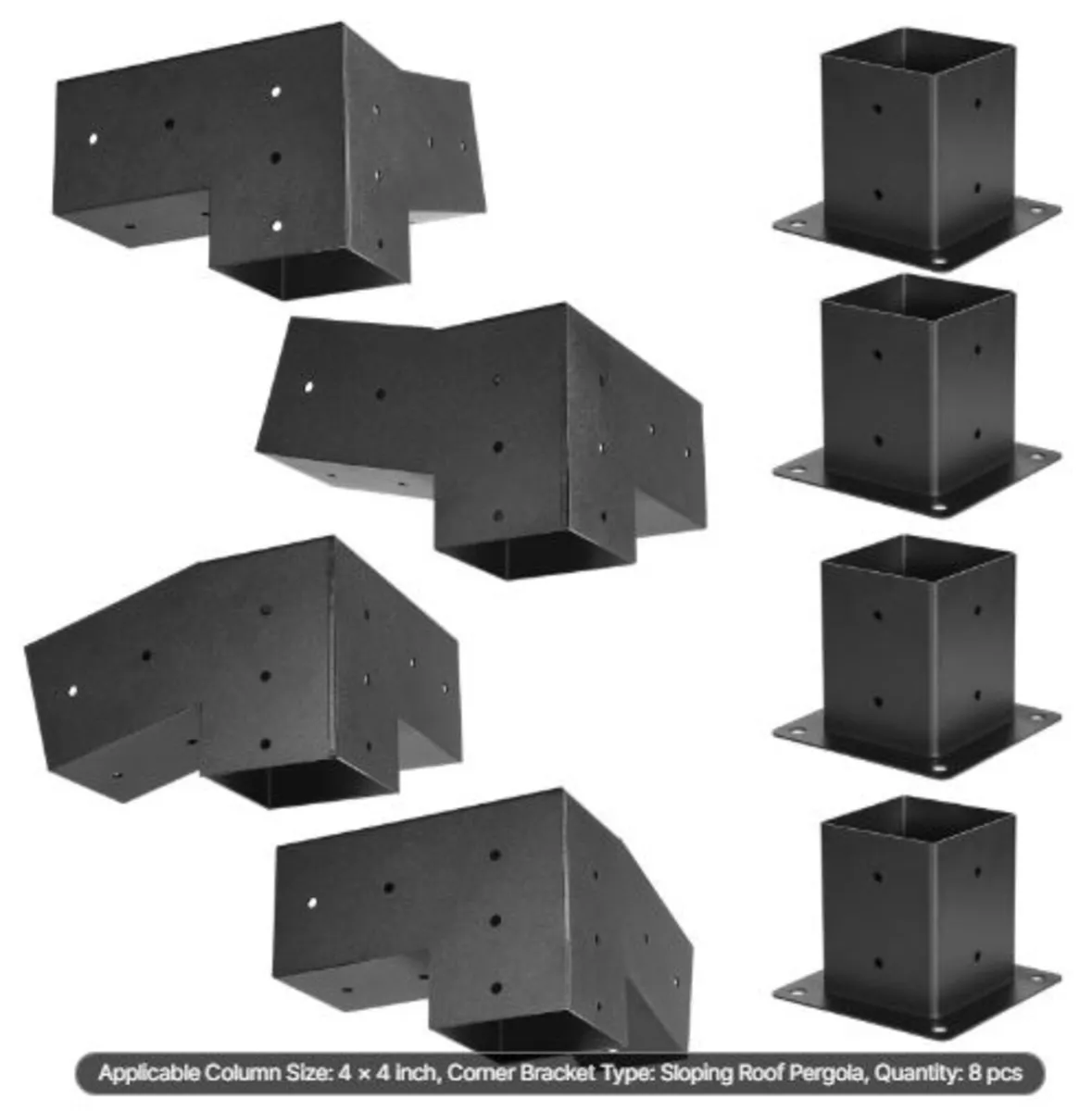 Pergola Kit, 4x4 Inch 3-Way Slanted Bracket - Image 2