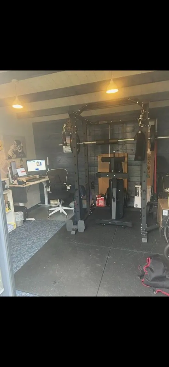 Home Gym Weights Rack & Rowing Machine (As new) - Image 4