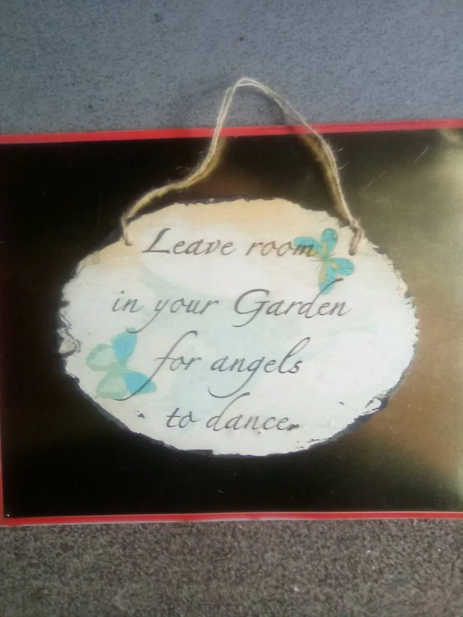 GARDEN.   PLAQUE.   ON.  STONE.  SLATE - Image 4