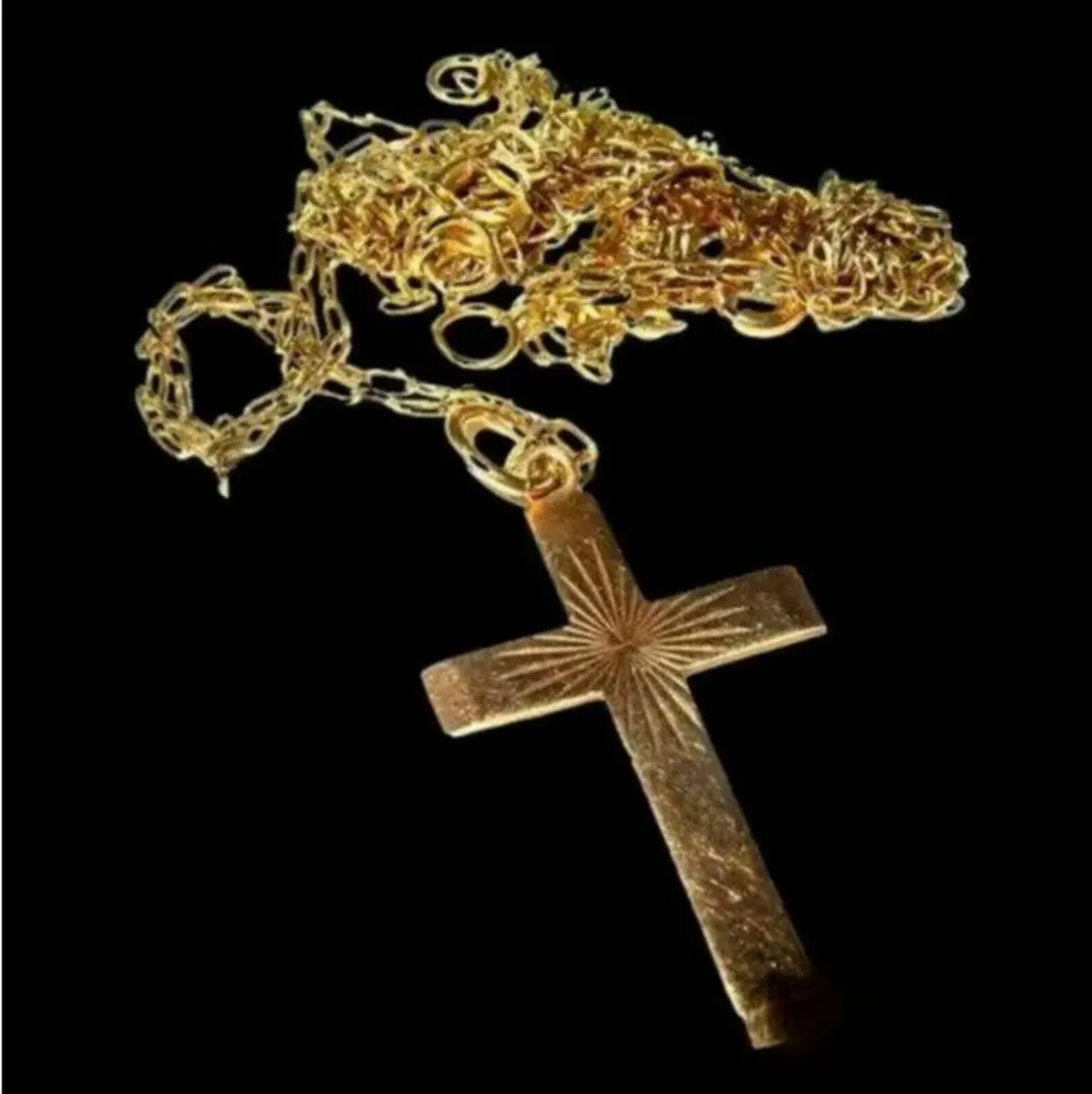 Vintage Hallmarked 9ct Cross & Chain - Image 2