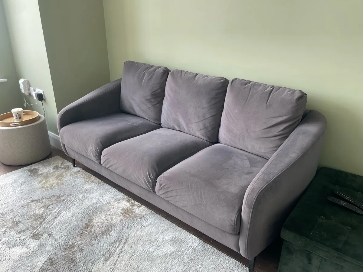 Grey 3 seater sofa - Image 2